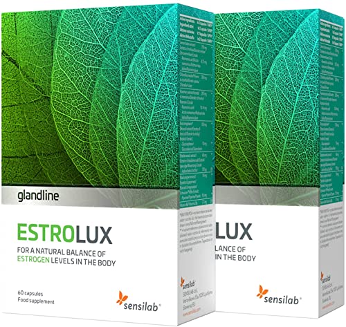 EstroLux Östrogen Tabletten – Chlorella, Jod, Vitamin B6, Rosmarin, Zitronenmelisse, Schwarzer Pfeffer – Natürliches Produkt, ohne Soja und Hormone – 120 Kapseln von Sensilab  