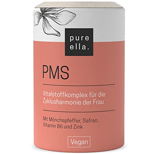 Pure Ella Vitalstoffkomplex für Frauen - Enthält Mönchspfeffer, Frauenmantel, Safran, Vitamin C, B6 & Zink - Für die Zeit vor der Menstruation - Natürlich, hormonfrei, vegan - 60 Kapseln  